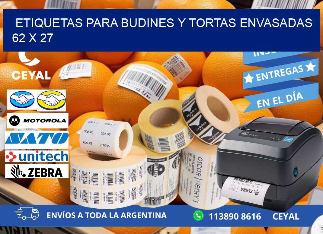 ETIQUETAS PARA BUDINES Y TORTAS ENVASADAS 62 x 27