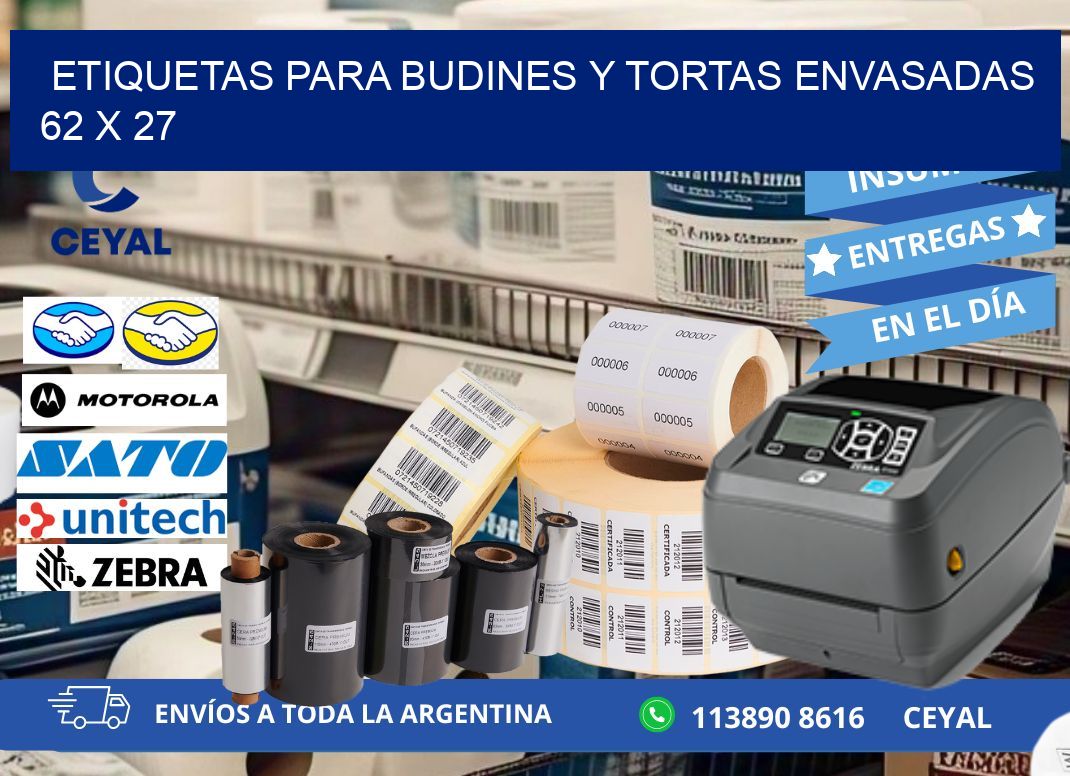 ETIQUETAS PARA BUDINES Y TORTAS ENVASADAS 62 x 27