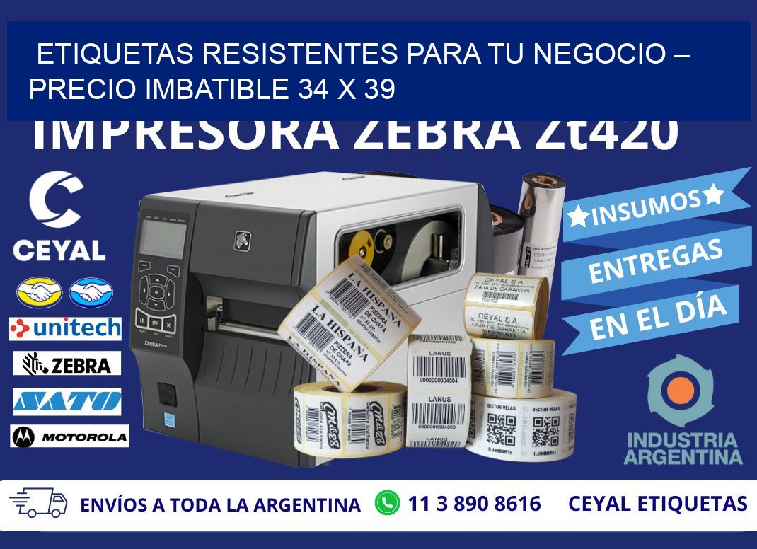 ETIQUETAS RESISTENTES PARA TU NEGOCIO – PRECIO IMBATIBLE 34 x 39