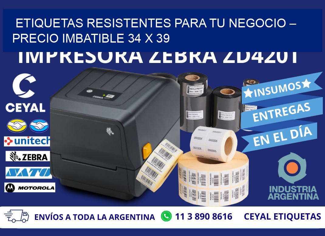 ETIQUETAS RESISTENTES PARA TU NEGOCIO – PRECIO IMBATIBLE 34 x 39