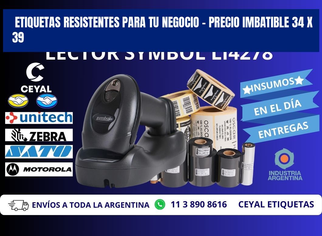 ETIQUETAS RESISTENTES PARA TU NEGOCIO – PRECIO IMBATIBLE 34 x 39
