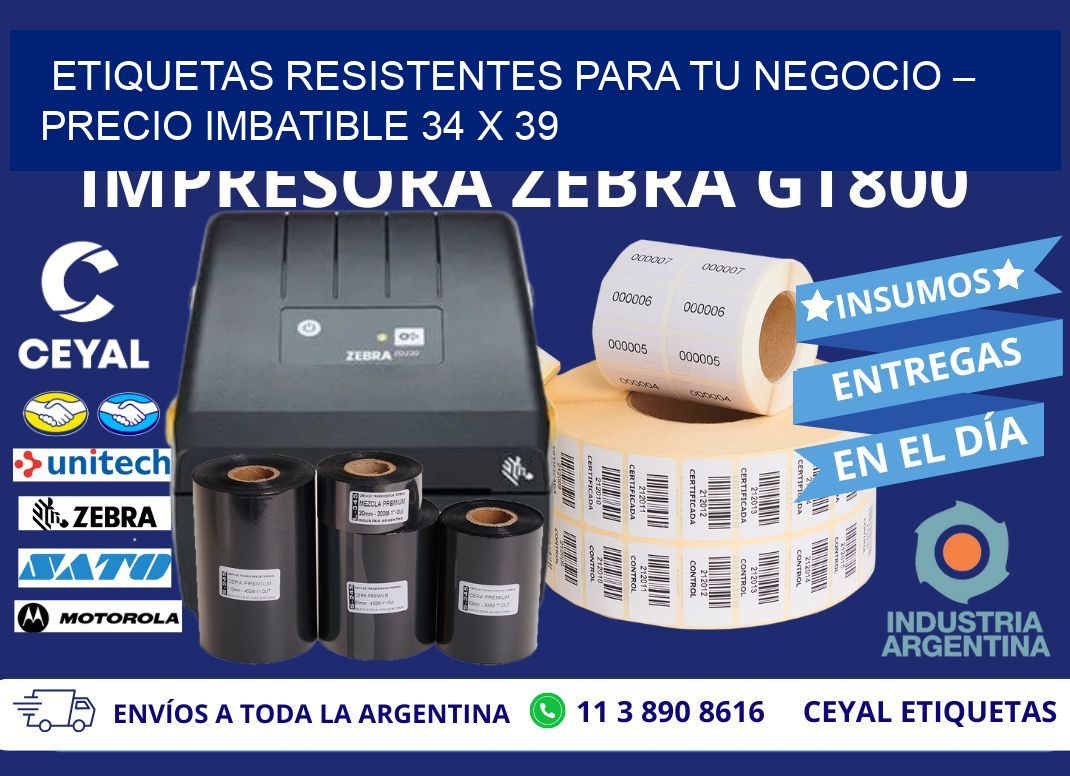 ETIQUETAS RESISTENTES PARA TU NEGOCIO – PRECIO IMBATIBLE 34 x 39
