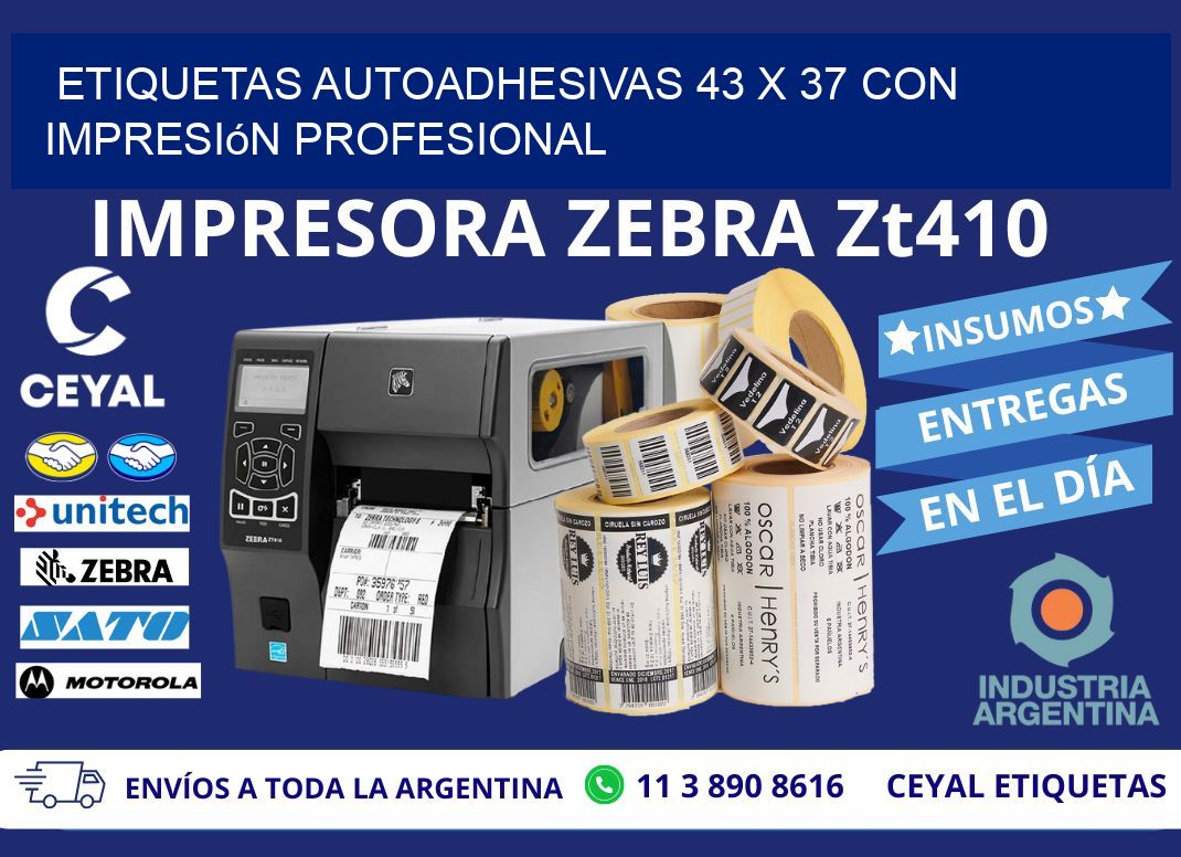 Etiquetas Autoadhesivas 43 x 37 con Impresión Profesional