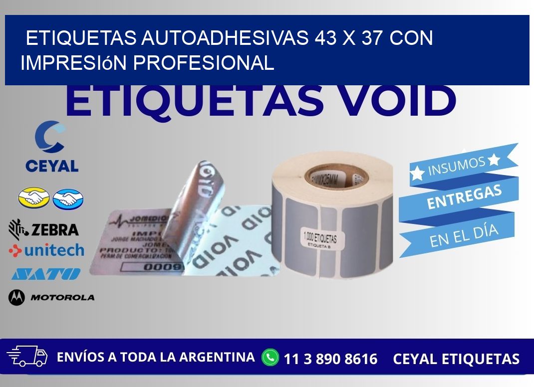 Etiquetas Autoadhesivas 43 x 37 con Impresión Profesional
