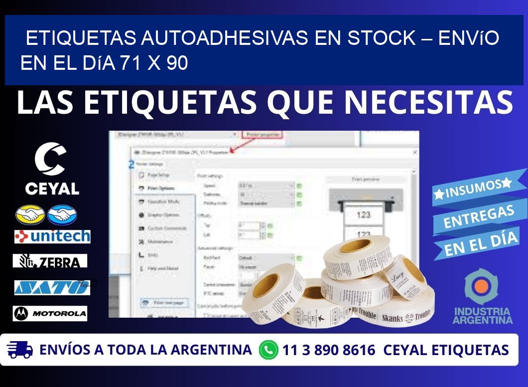Etiquetas Autoadhesivas en Stock – Envío en el Día 71 x 90