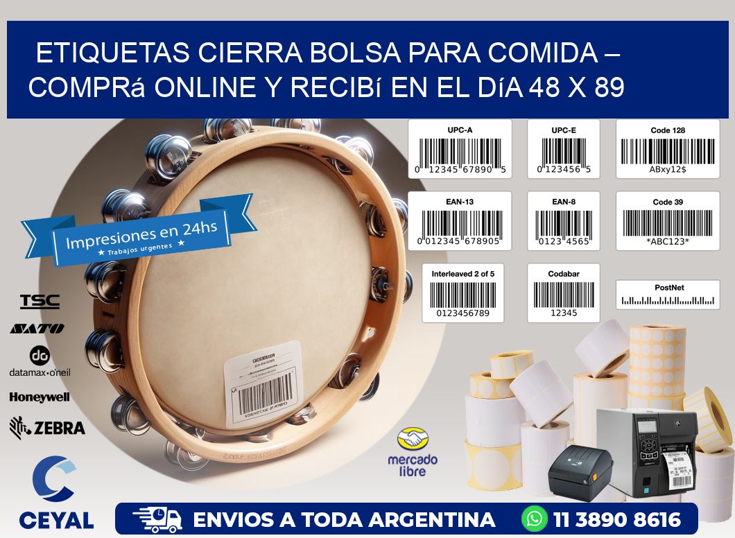 Etiquetas Cierra Bolsa para Comida – Comprá Online y Recibí en el Día 48 x 89
