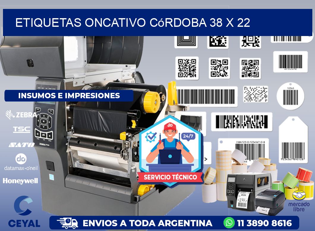 Etiquetas Oncativo Córdoba 38 x 22