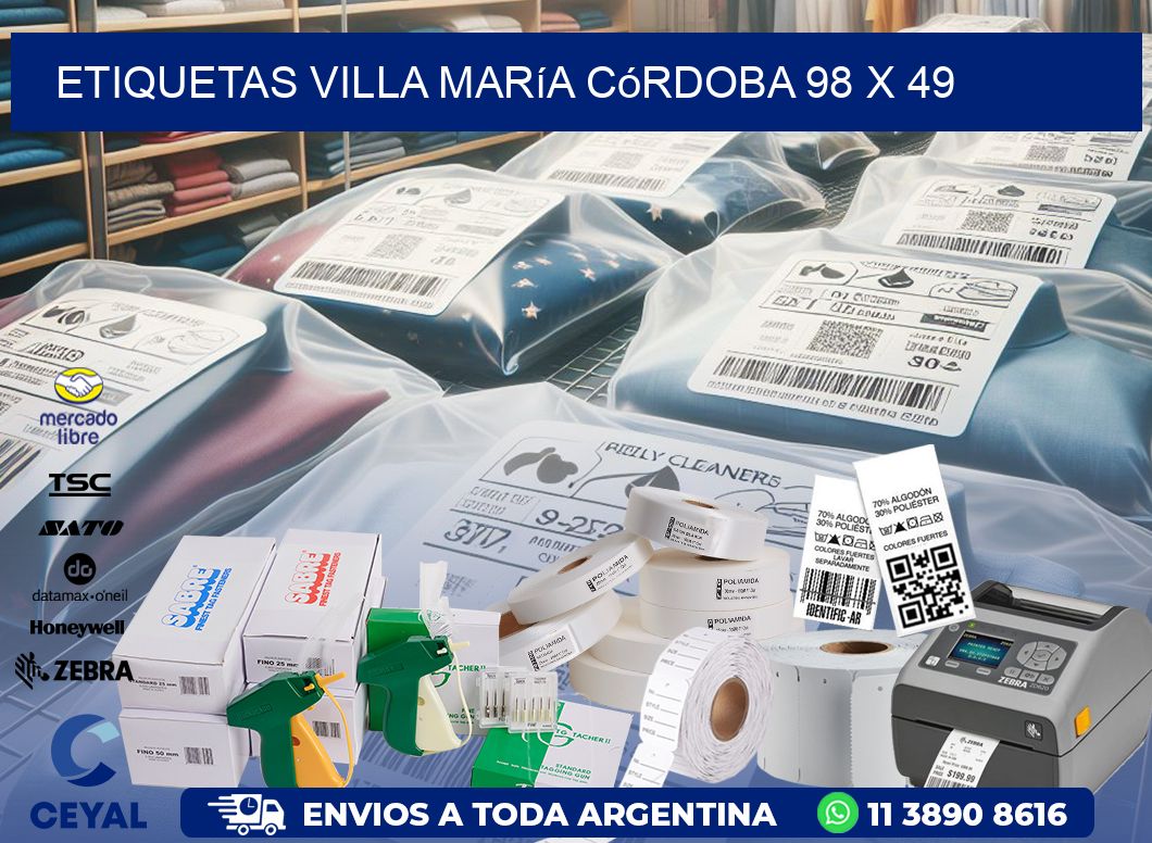 Etiquetas Villa María Córdoba 98 x 49