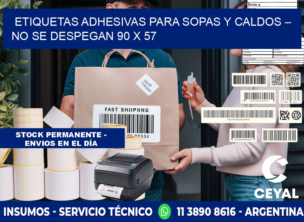 Etiquetas adhesivas para sopas y caldos – No se despegan 90 x 57