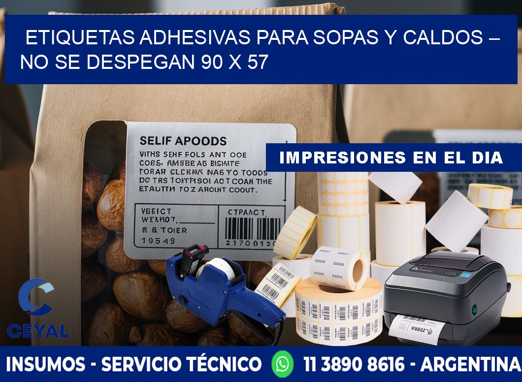Etiquetas adhesivas para sopas y caldos – No se despegan 90 x 57