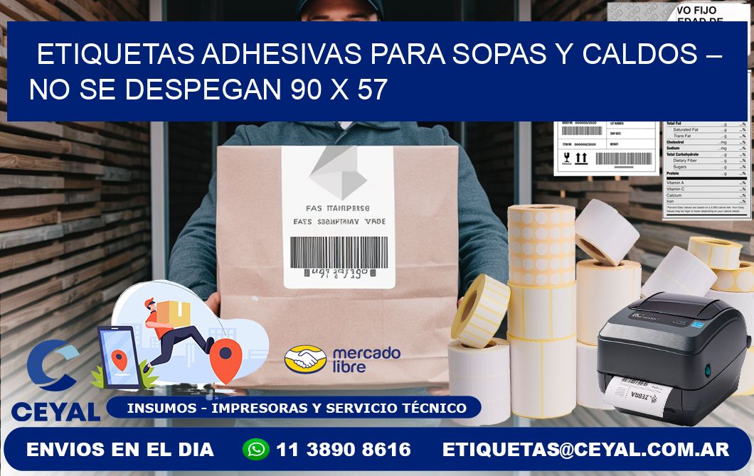 Etiquetas adhesivas para sopas y caldos – No se despegan 90 x 57