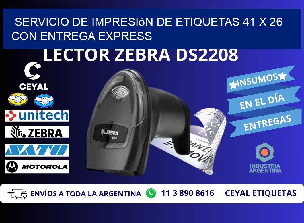 Servicio de Impresión de Etiquetas 41 x 26 con Entrega Express