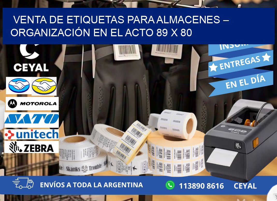 VENTA DE ETIQUETAS PARA ALMACENES – ORGANIZACIÓN EN EL ACTO 89 x 80