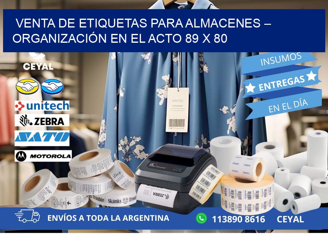 VENTA DE ETIQUETAS PARA ALMACENES – ORGANIZACIÓN EN EL ACTO 89 x 80