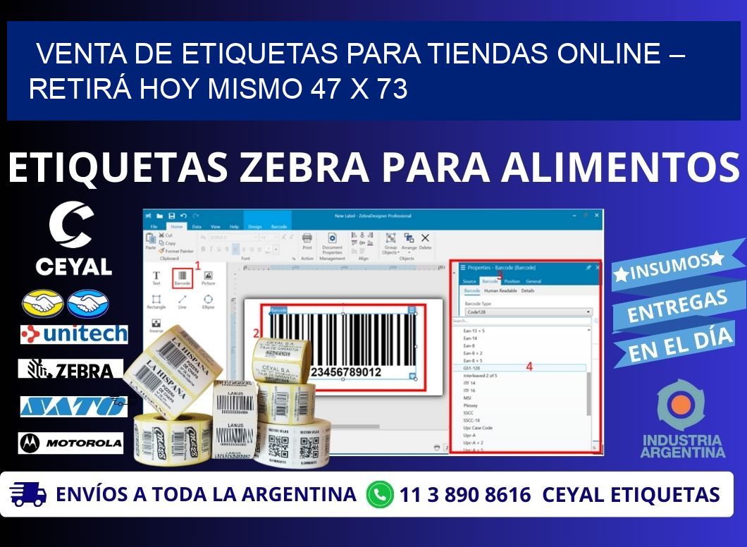 VENTA DE ETIQUETAS PARA TIENDAS ONLINE – RETIRÁ HOY MISMO 47 x 73