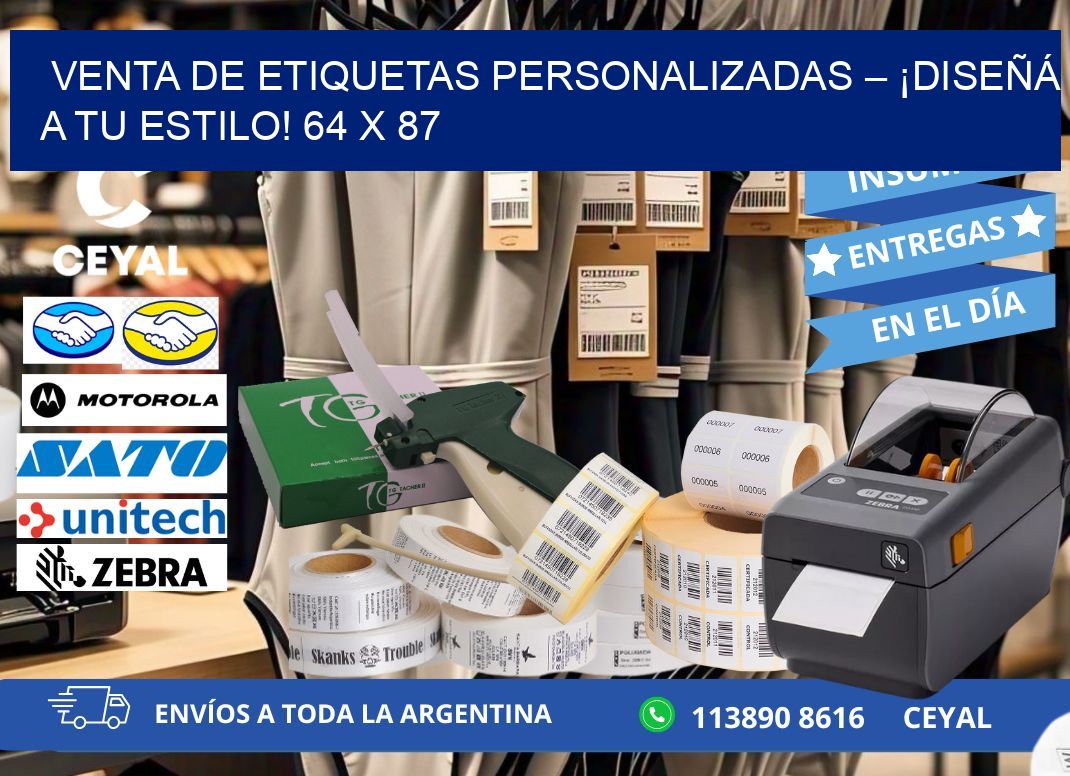 VENTA DE ETIQUETAS PERSONALIZADAS – ¡DISEÑÁ A TU ESTILO! 64 x 87