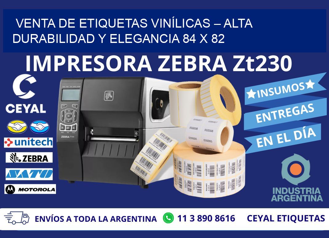 VENTA DE ETIQUETAS VINÍLICAS – ALTA DURABILIDAD Y ELEGANCIA 84 x 82
