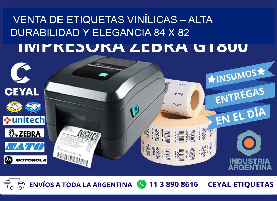 VENTA DE ETIQUETAS VINÍLICAS – ALTA DURABILIDAD Y ELEGANCIA 84 x 82