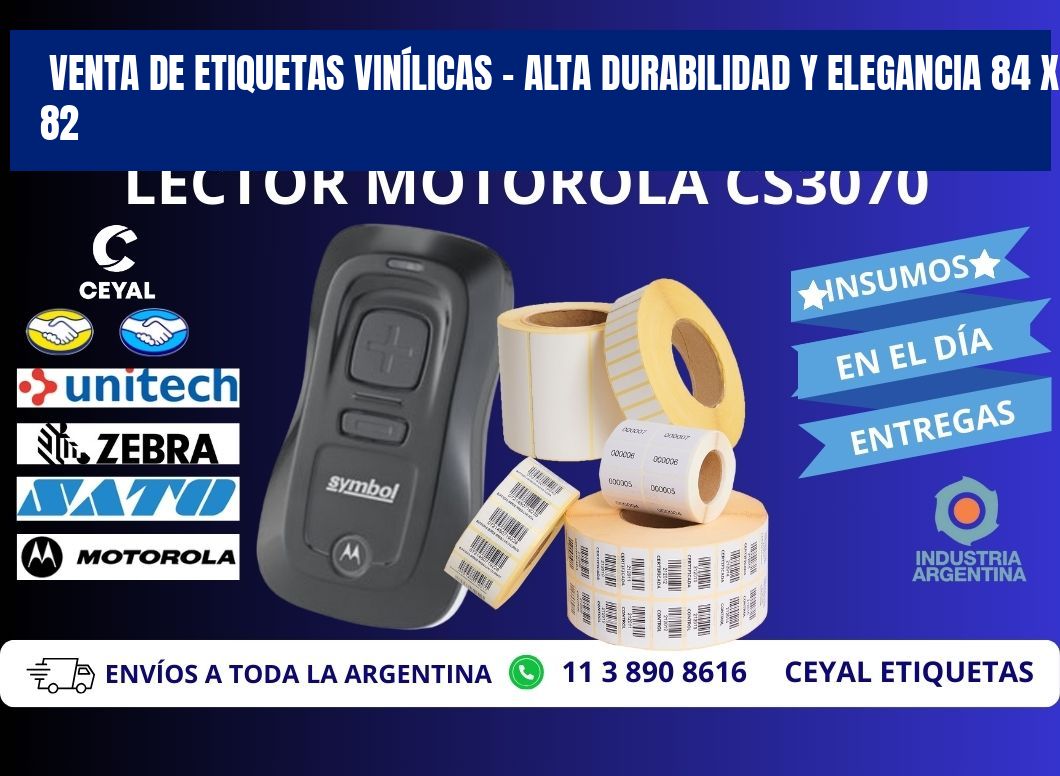 VENTA DE ETIQUETAS VINÍLICAS – ALTA DURABILIDAD Y ELEGANCIA 84 x 82
