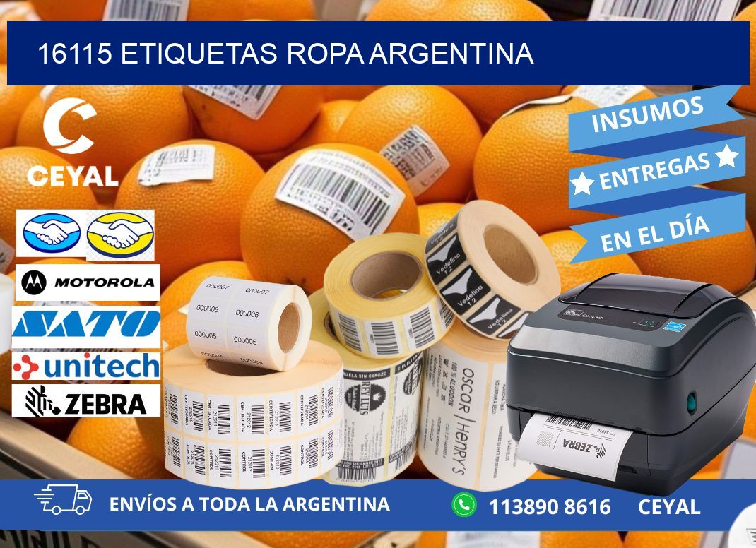 16115 ETIQUETAS ROPA ARGENTINA