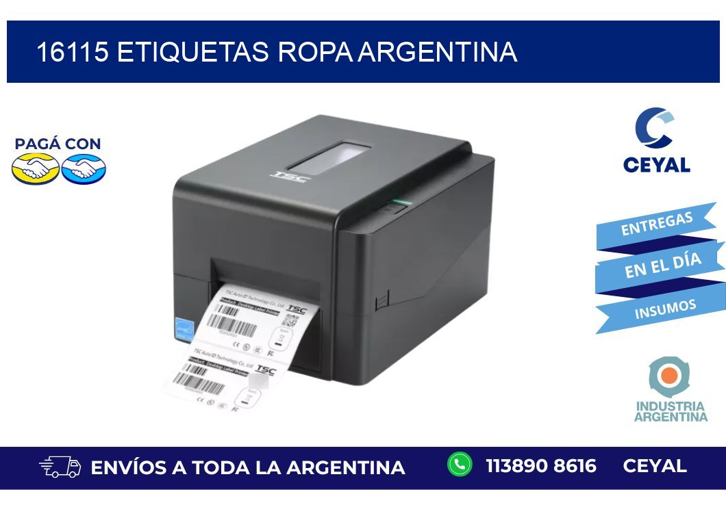 16115 ETIQUETAS ROPA ARGENTINA