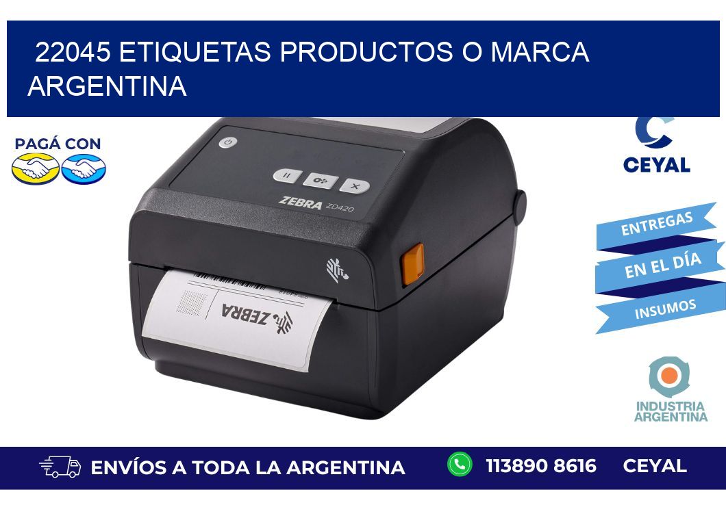 22045 ETIQUETAS PRODUCTOS O MARCA ARGENTINA