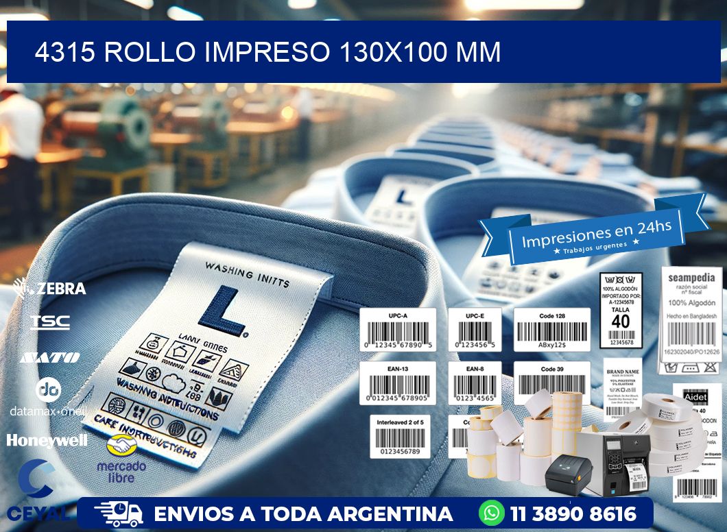 4315 ROLLO IMPRESO 130x100 mm