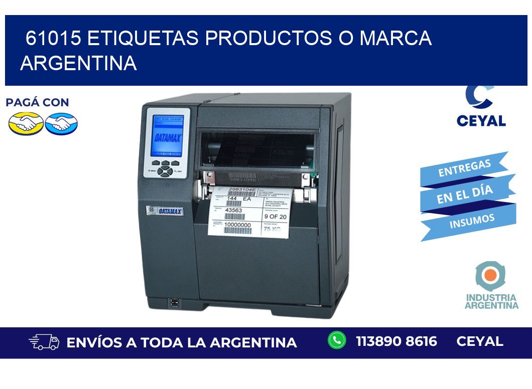 61015 ETIQUETAS PRODUCTOS O MARCA ARGENTINA