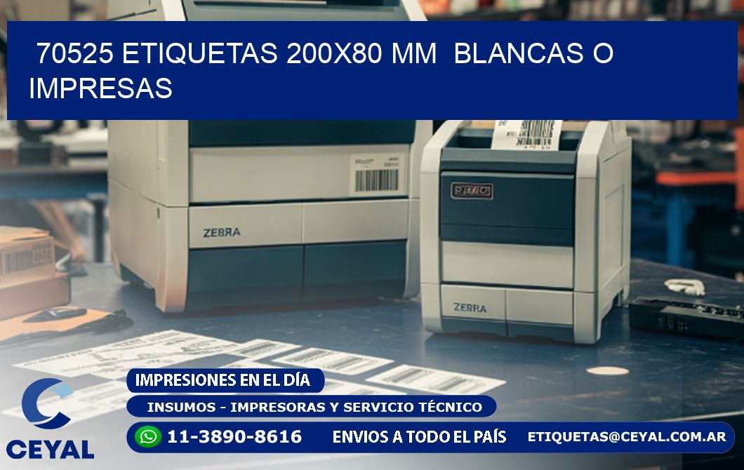 70525 ETIQUETAS 200x80 mm  BLANCAS O IMPRESAS
