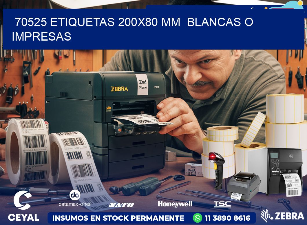 70525 ETIQUETAS 200x80 mm  BLANCAS O IMPRESAS