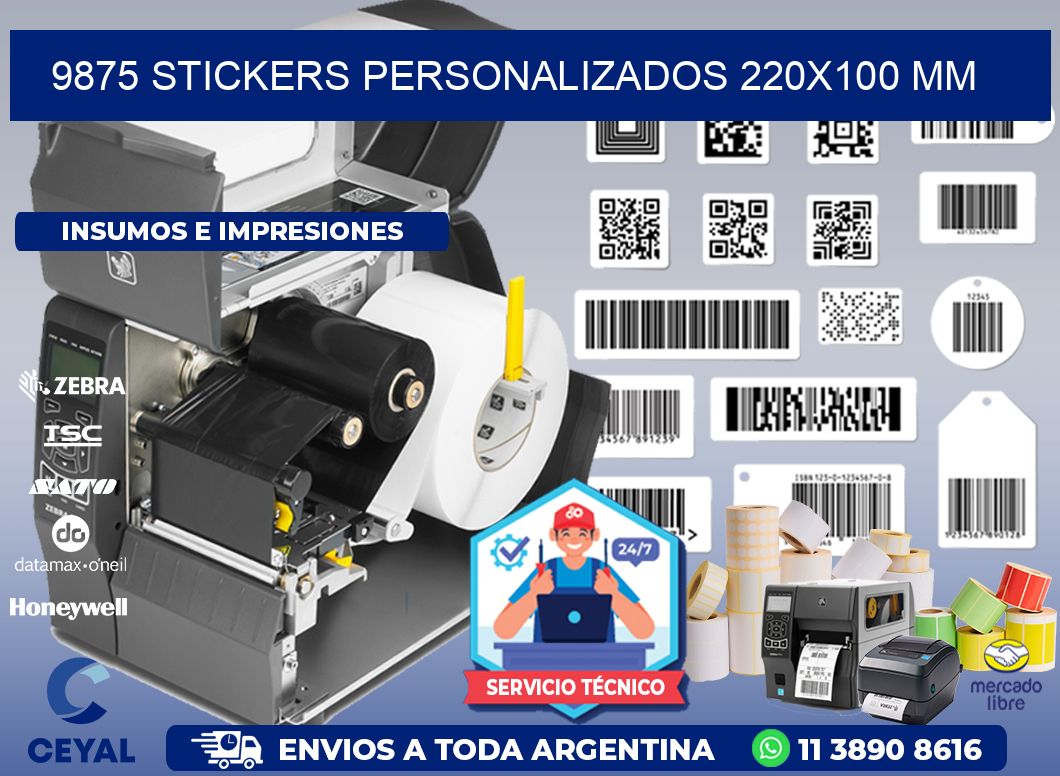 9875 STICKERS PERSONALIZADOS 220x100 mm