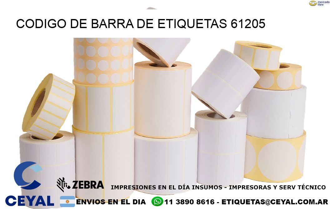 CODIGO DE BARRA DE ETIQUETAS 61205