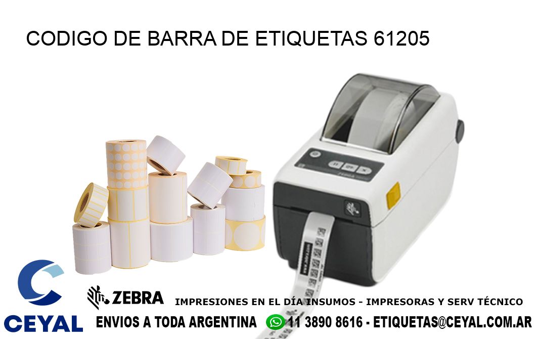 CODIGO DE BARRA DE ETIQUETAS 61205