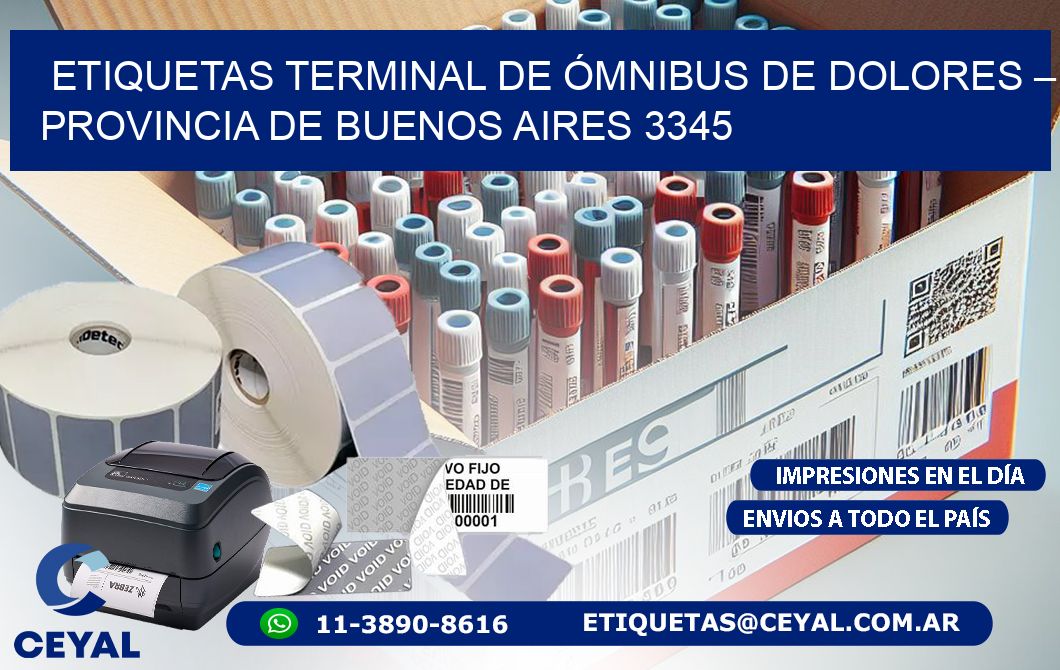 ETIQUETAS TERMINAL DE ÓMNIBUS DE DOLORES – PROVINCIA DE BUENOS AIRES 3345