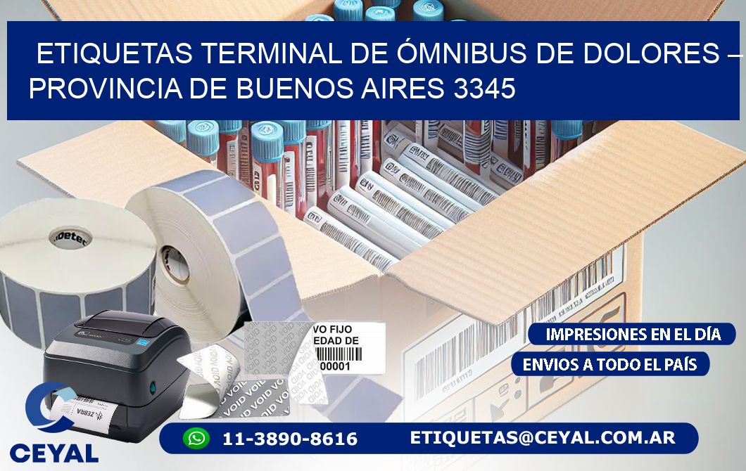 ETIQUETAS TERMINAL DE ÓMNIBUS DE DOLORES – PROVINCIA DE BUENOS AIRES 3345