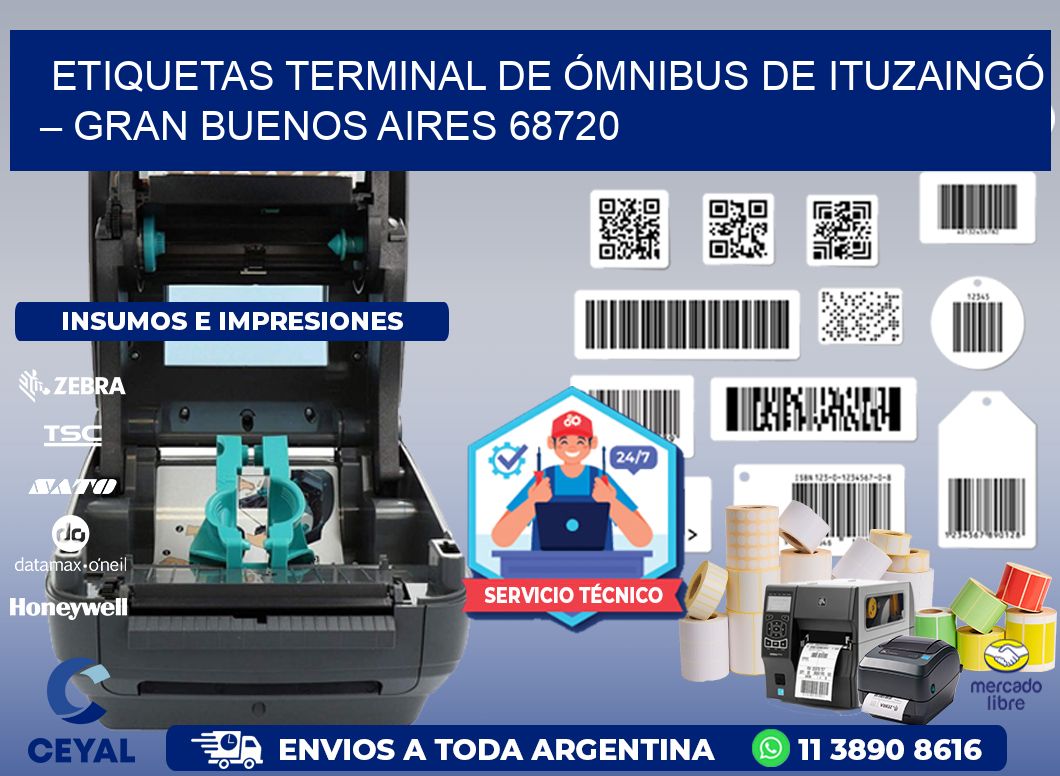 ETIQUETAS TERMINAL DE ÓMNIBUS DE ITUZAINGÓ – GRAN BUENOS AIRES 68720