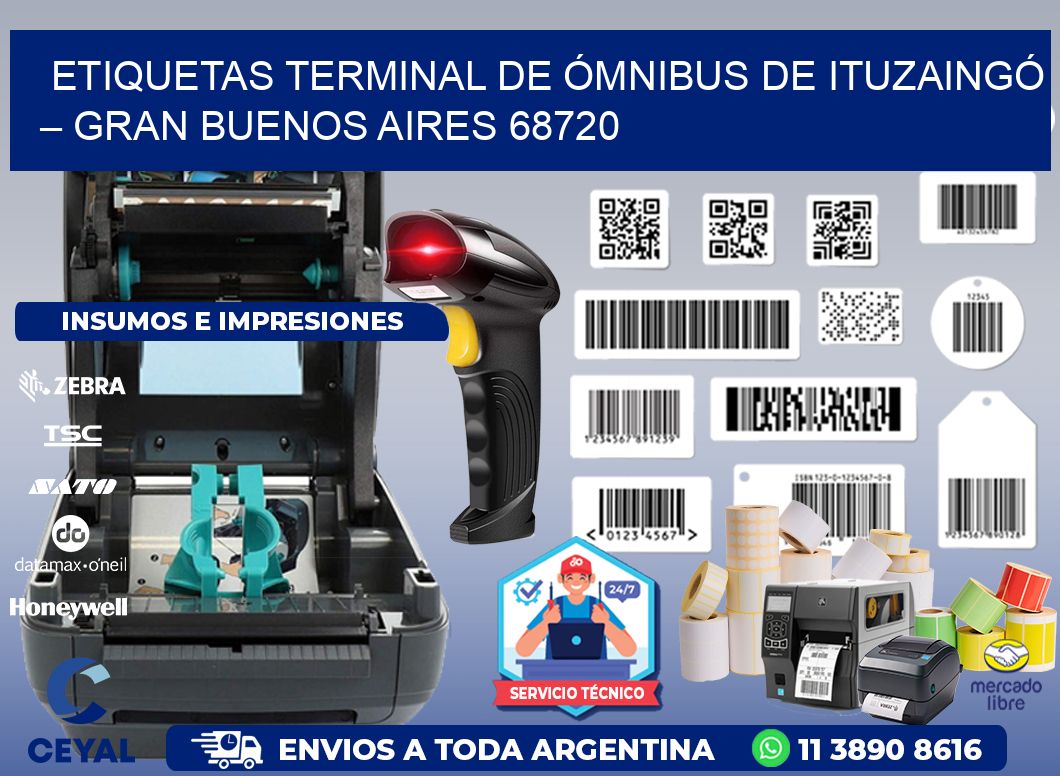 ETIQUETAS TERMINAL DE ÓMNIBUS DE ITUZAINGÓ – GRAN BUENOS AIRES 68720