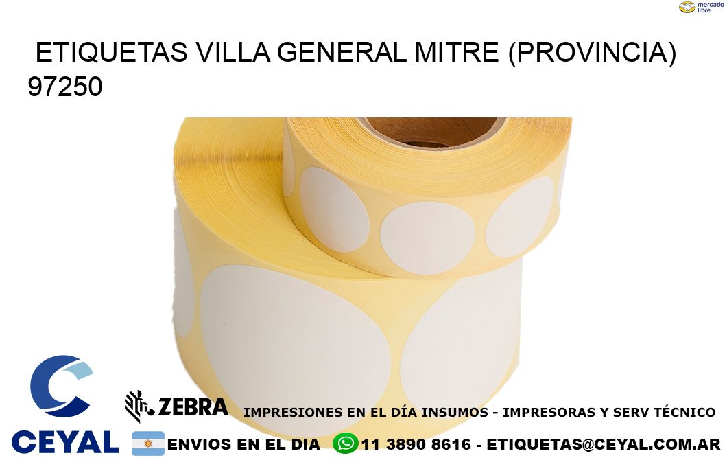 ETIQUETAS VILLA GENERAL MITRE (PROVINCIA) 97250