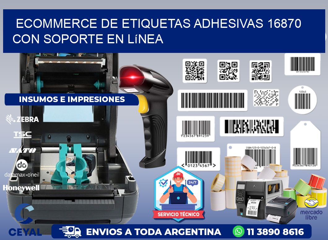 Ecommerce de Etiquetas Adhesivas 16870 con Soporte en Línea