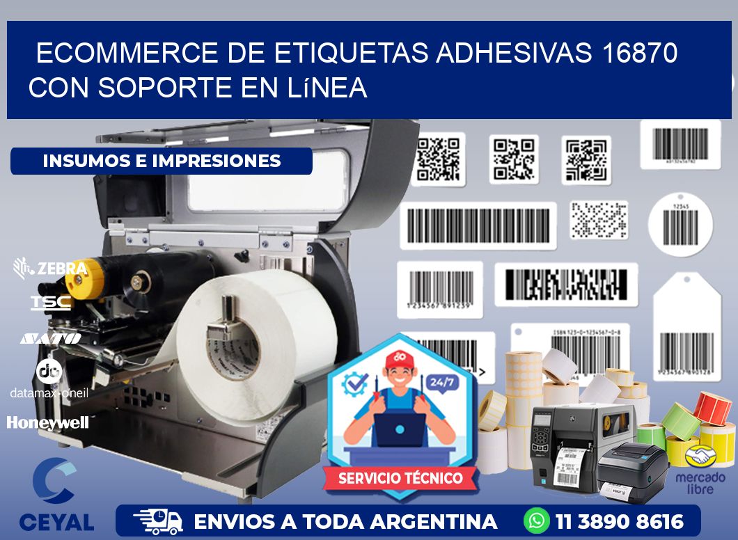 Ecommerce de Etiquetas Adhesivas 16870 con Soporte en Línea