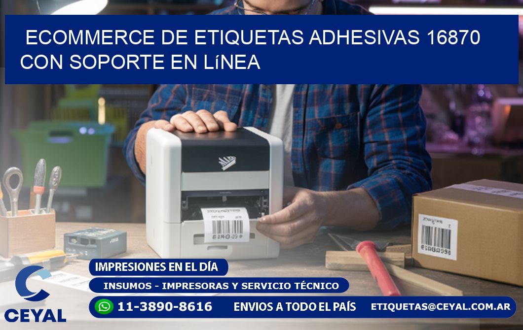 Ecommerce de Etiquetas Adhesivas 16870 con Soporte en Línea
