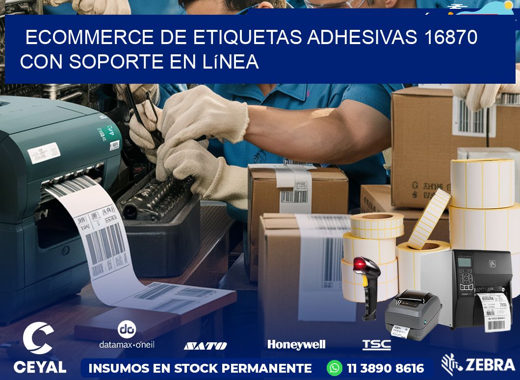 Ecommerce de Etiquetas Adhesivas 16870 con Soporte en Línea