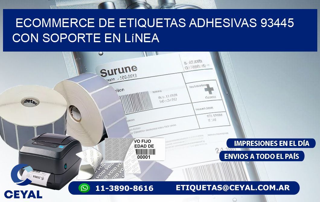Ecommerce de Etiquetas Adhesivas 93445 con Soporte en Línea