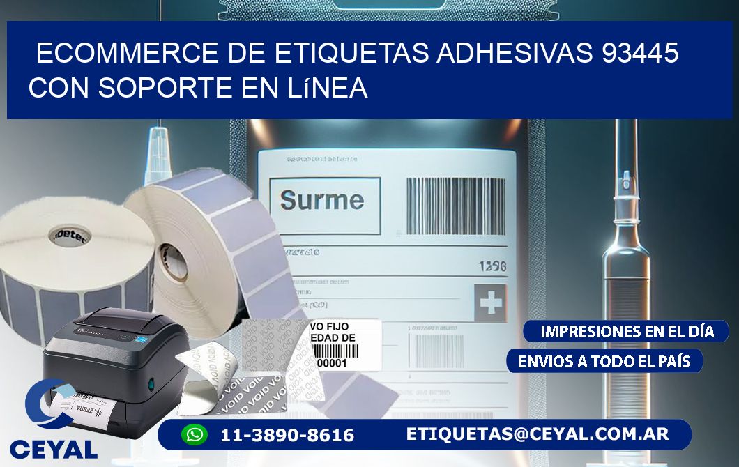 Ecommerce de Etiquetas Adhesivas 93445 con Soporte en Línea