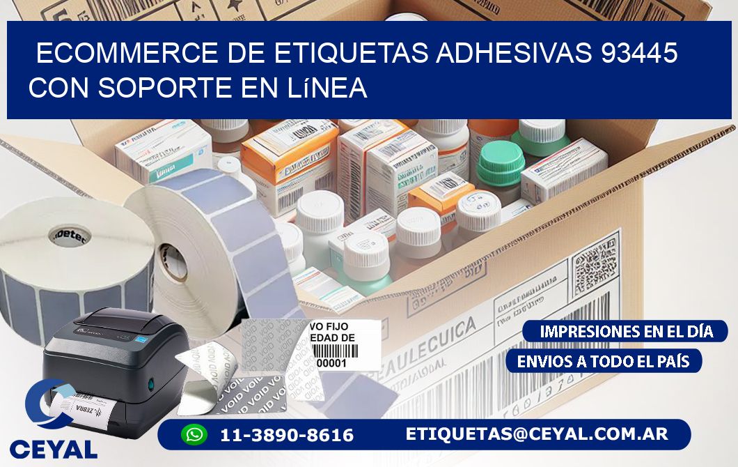 Ecommerce de Etiquetas Adhesivas 93445 con Soporte en Línea