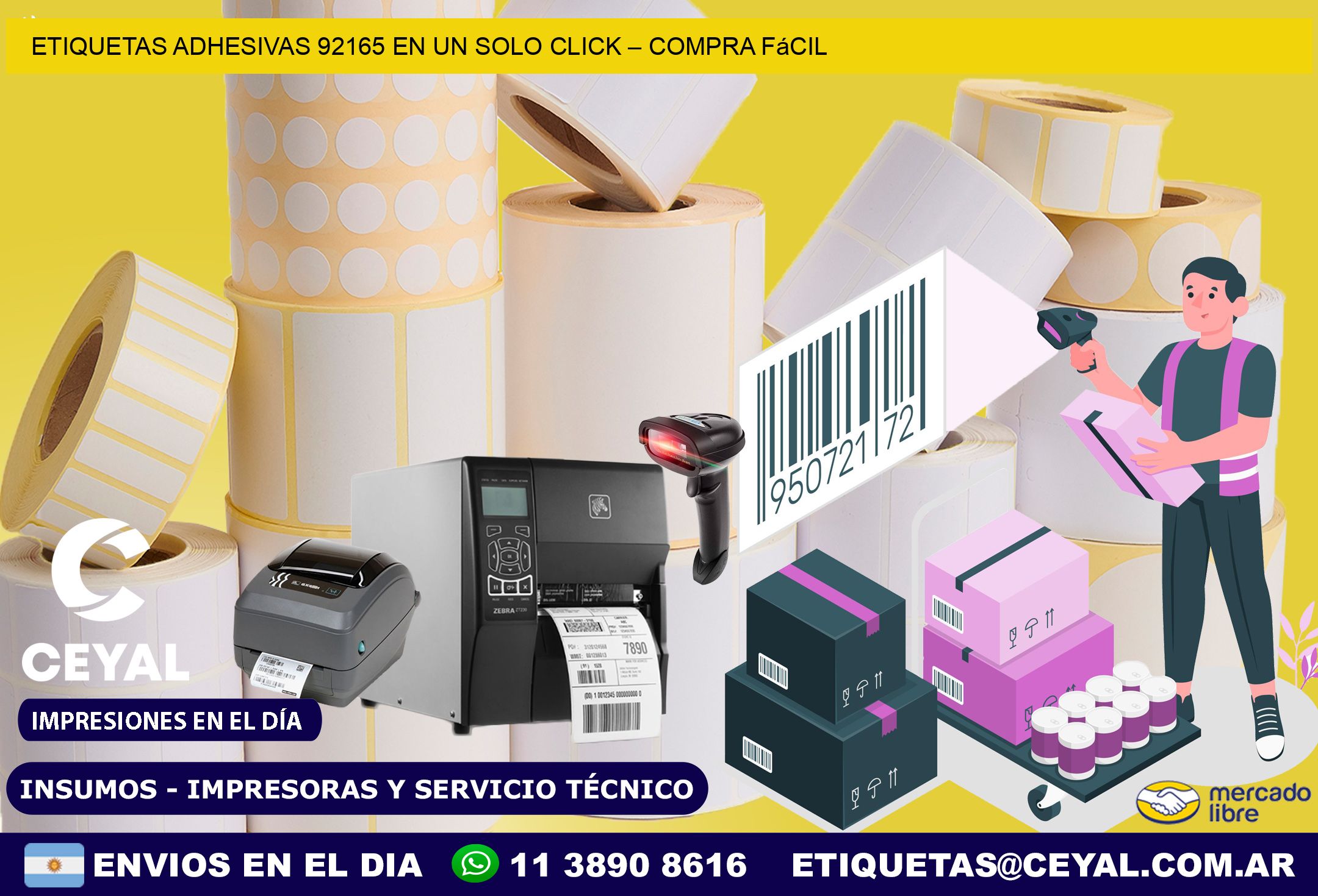 Etiquetas Adhesivas 92165 en un Solo Click – Compra Fácil