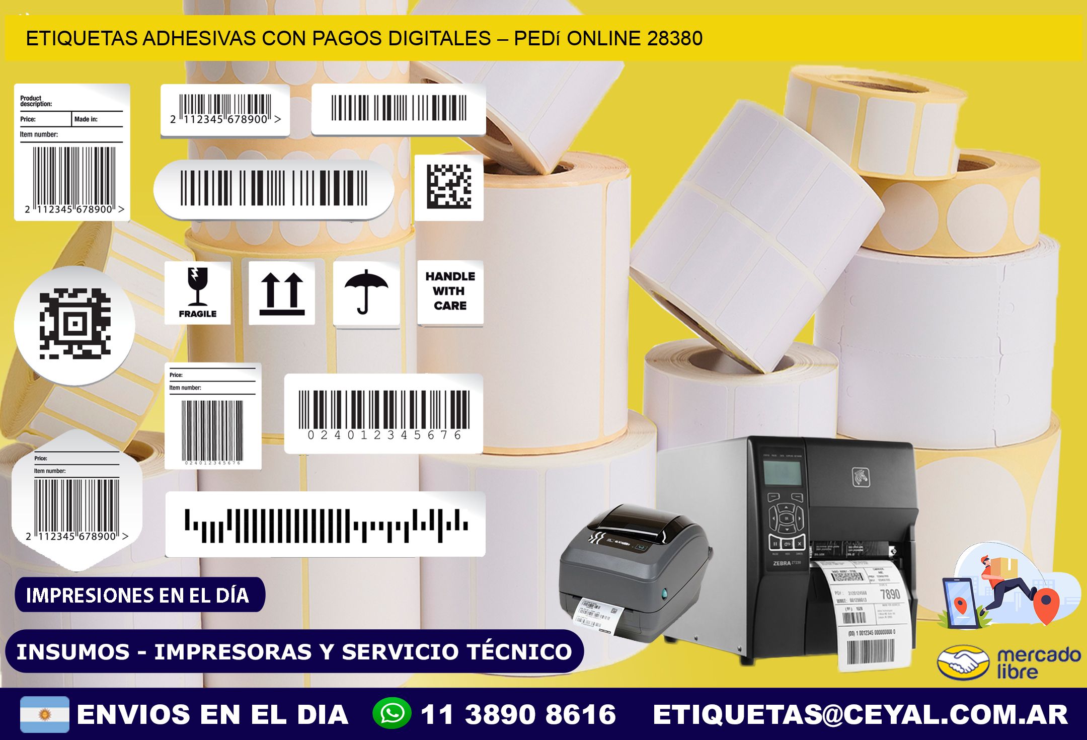 Etiquetas Adhesivas con Pagos Digitales – Pedí Online 28380