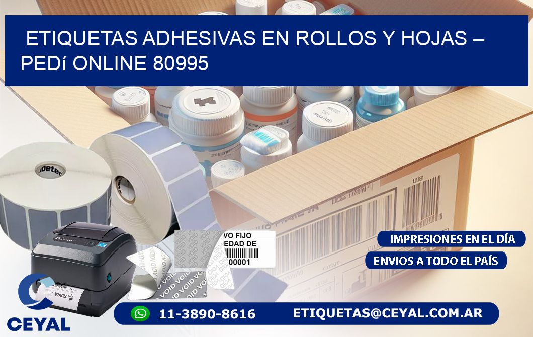 Etiquetas Adhesivas en Rollos y Hojas – Pedí Online 80995