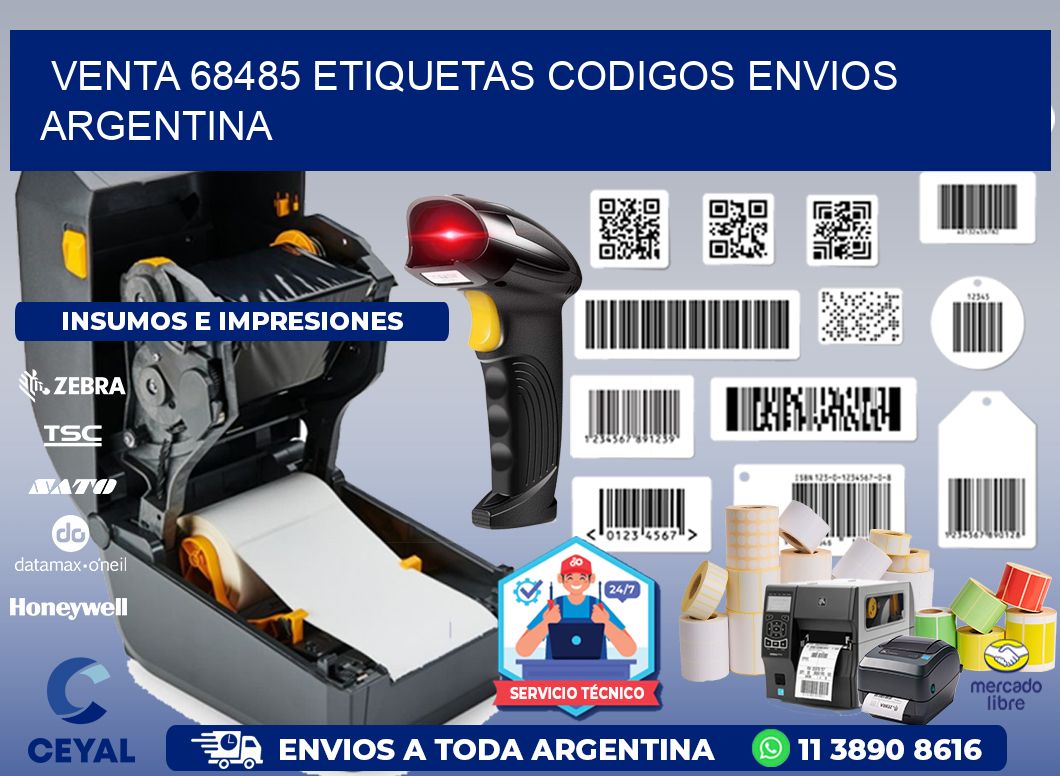 VENTA 68485 ETIQUETAS CODIGOS ENVIOS ARGENTINA