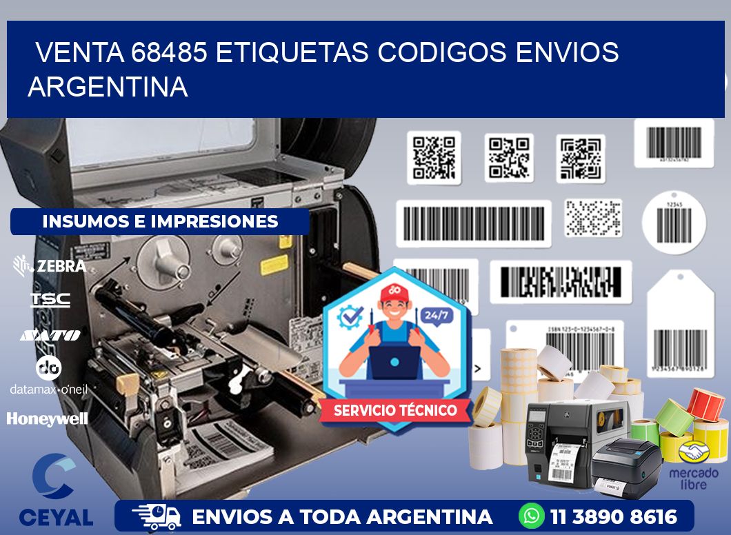 VENTA 68485 ETIQUETAS CODIGOS ENVIOS ARGENTINA